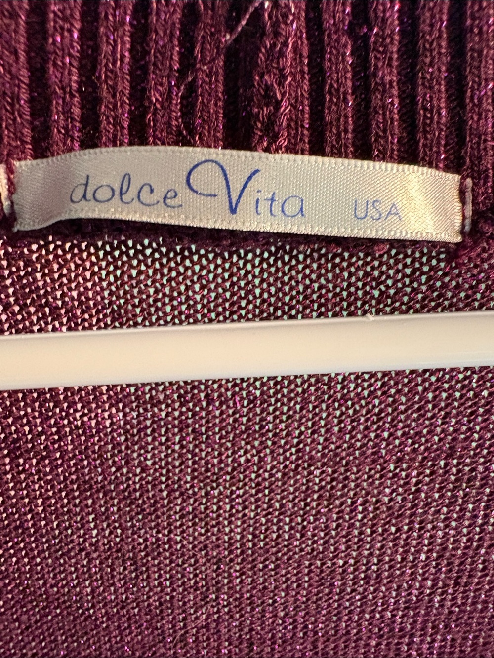 Dolce Vita Metallic Plum Knit Top